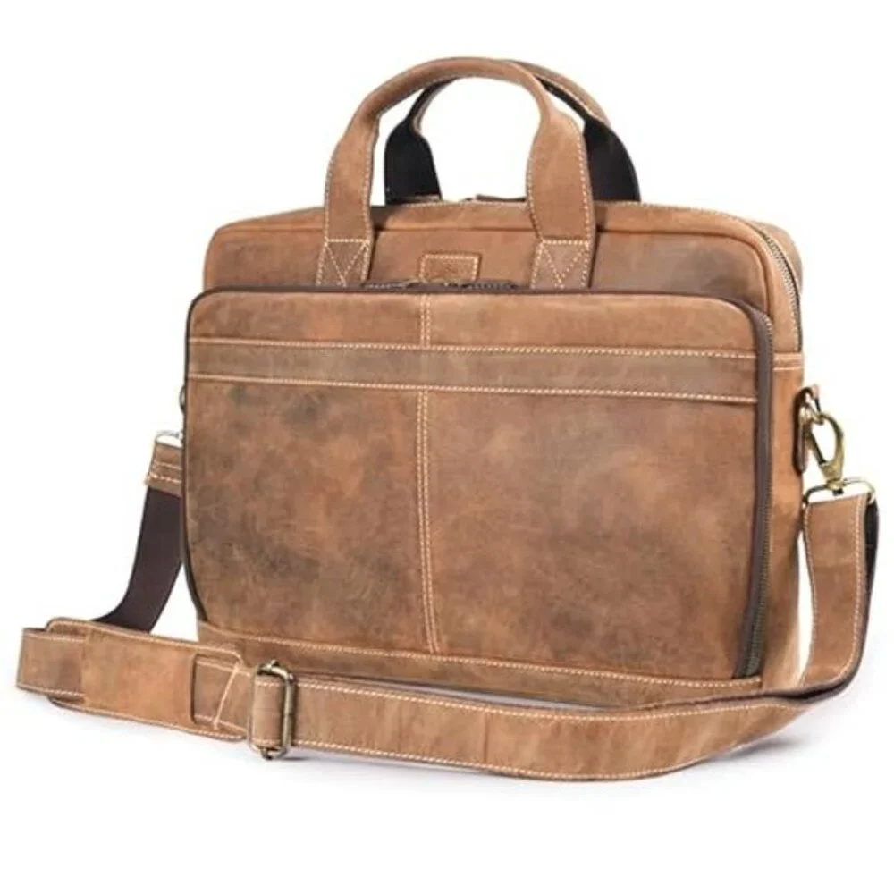 Men's Genuine Leather Messenger Handcrafted Vintage Laptop Briefcase